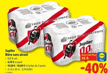 Offre: Jupiler Bière sans alcool