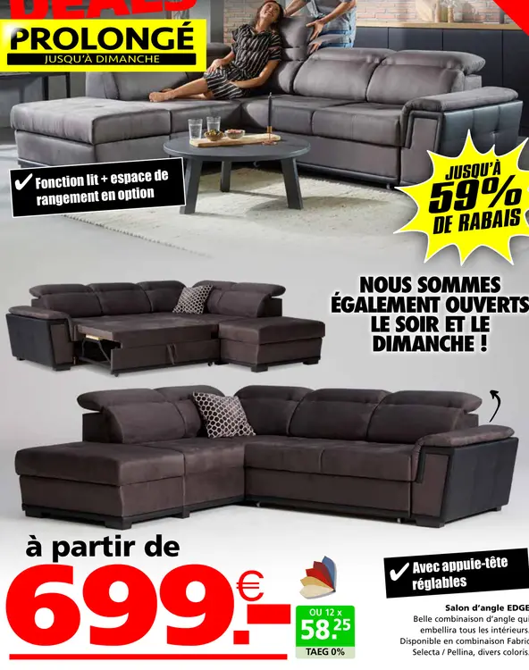 Offre: Salon d'angle EDGE