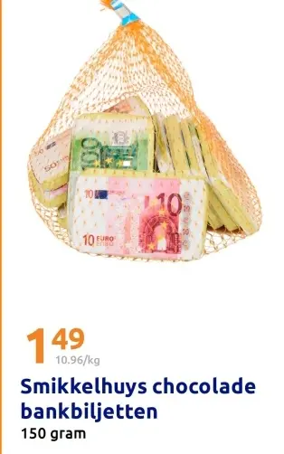 Aanbieding: chocolade bankbiljetten
