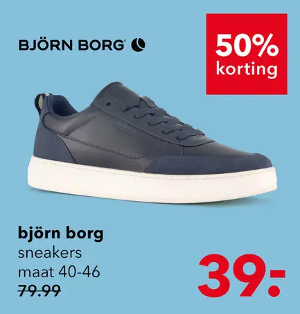 Aanbieding: Bjorn Borg heren sneakers blauw