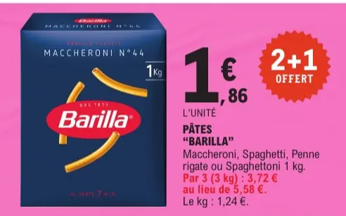 Aanbieding: Pâtes "Barilla"