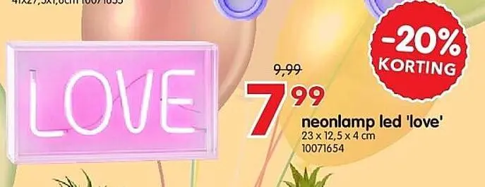 Promotie: neonlamp led 'love'