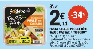 Offre: Pasta salade poulet rôti sauce caesar
