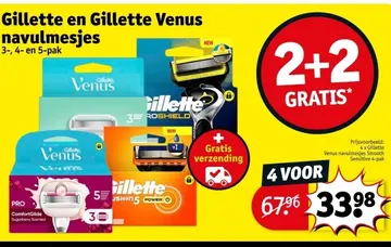 Aanbieding: Gillette en Gillette Venus navulmesjes