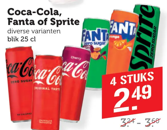 Aanbieding: Coca-Cola, Fanta of Sprite