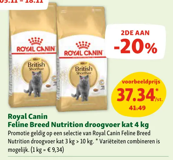 Aanbieding: Feline Breed Nutrition droogvoer kat 4 kg