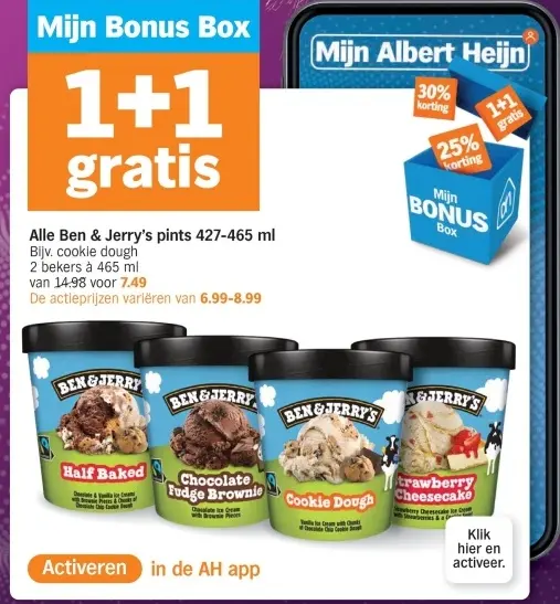 Aanbieding: Ben & Jerry's pints