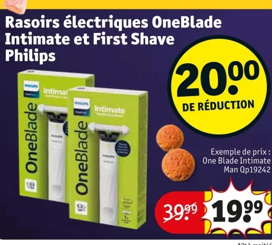 Offre: Rasoirs électriques OneBlade Intimate et First Shave Philips