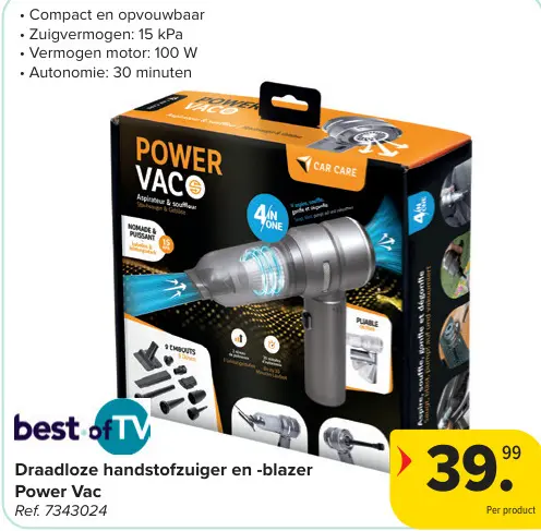 Promotie: Draadloze handstofzuiger en -blazer