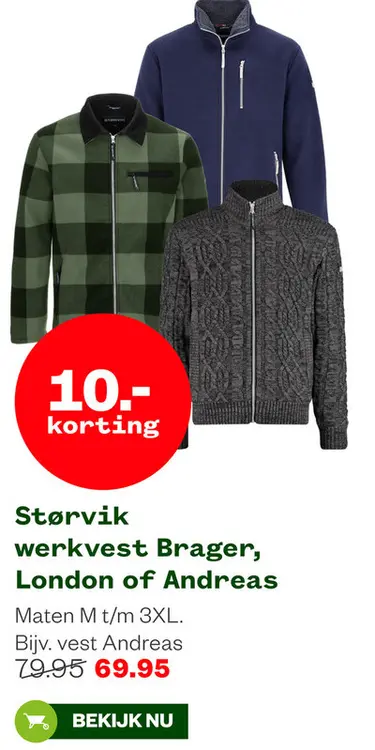 Aanbieding: Størvik werkvest Brager, London of Andreas