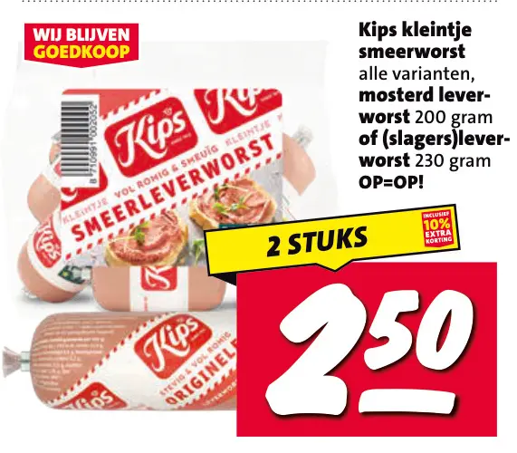 Aanbieding: kleintje smeerworst