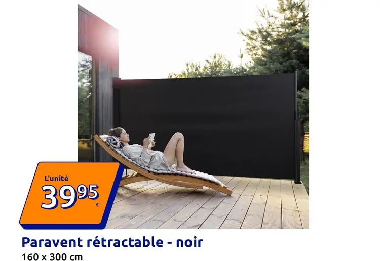 Offre: Paravent rétractable - noir