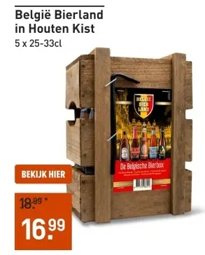 Aanbieding: België Bierland in Houten Kist