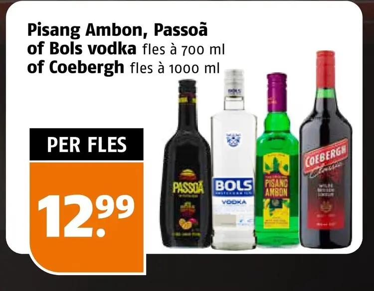 Aanbieding: Pisang Ambon, Passoã of Bols vodka of Coeberg