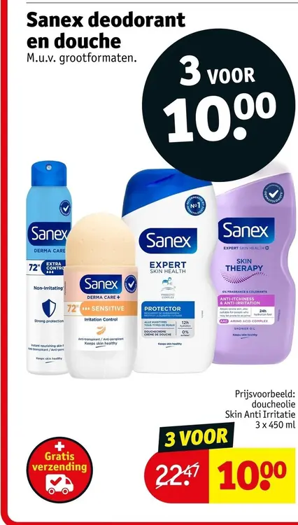 Aanbieding: Sanex deodorant en douche