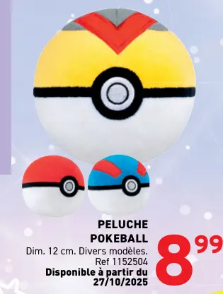 Offre: Peluche pokeball