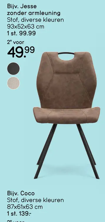 Aanbieding: Jesse zonder armleuning