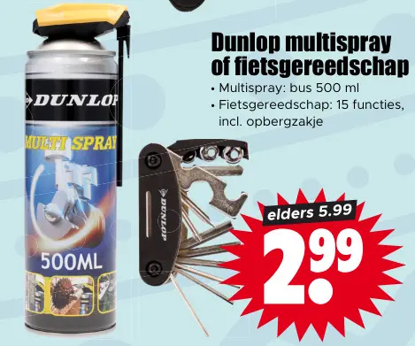 Aanbieding: multispray of fietsgereedschap