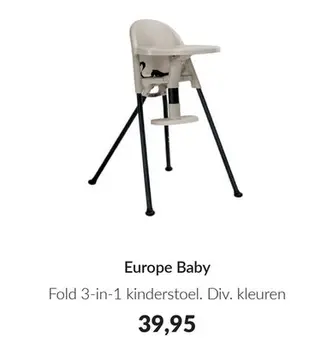 Aanbieding: Europe Baby Fold 3-in-1 kinderstoel