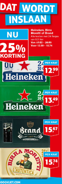 Aanbieding: Heineken, Birra Moretti of Brand kratten