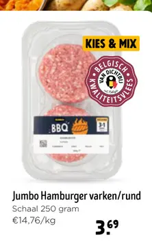Aanbieding: Jumbo Hamburger varken/rund
