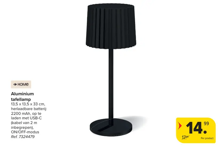 Promotie: Aluminium tafellamp