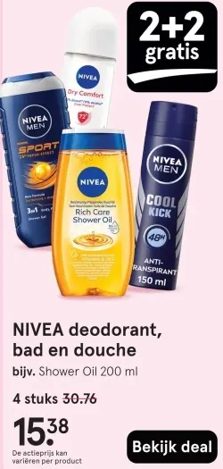 Aanbieding: NIVEA deodorant, bad en douche