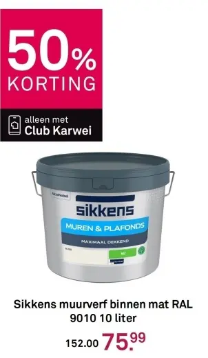 Aanbieding: Sikkens muurverf binnen mat RAL