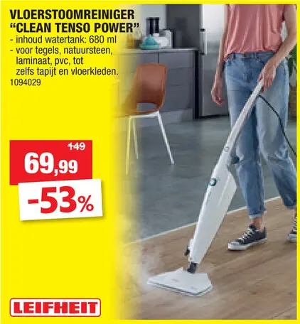 Promotie: Leifheit CleanTenso Power stoomreiniger