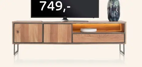 Promotie: Trapani, lowboard 160 cm - 2-deuren + 1-lade + 1-niche (+ LED)