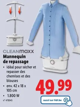 Offre: Mannequin de repassage Cleanmaxx