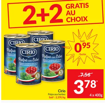 Offre: Cirio Polpa aux herbes