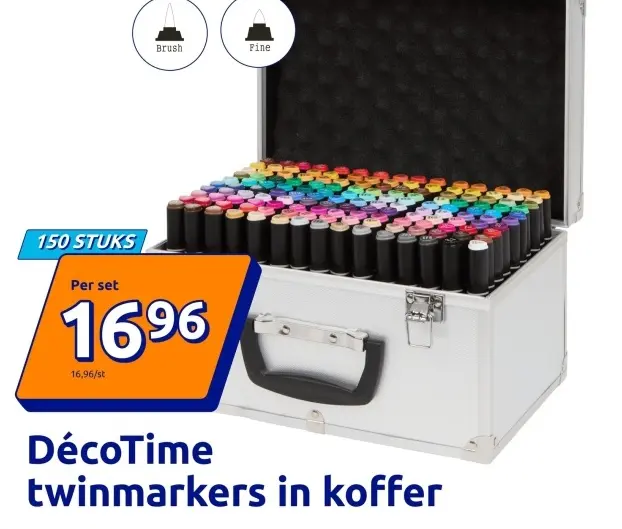 Aanbieding: Décotime twinmarkers in koffer
