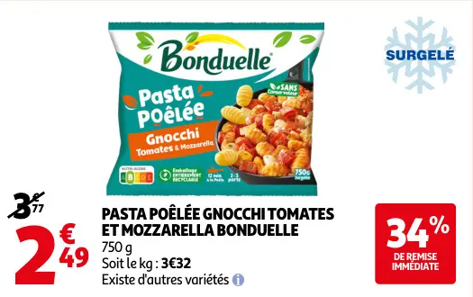 Promotie: Pasta Poêlée Gnocchi Tomates et Mozzarella