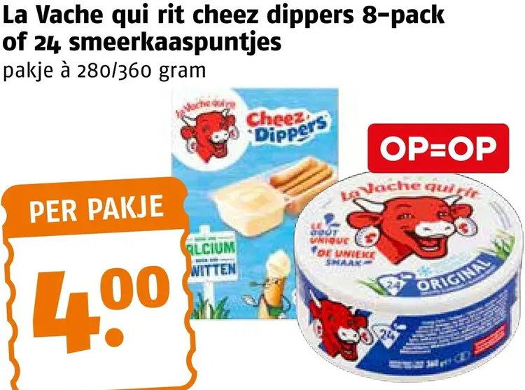 Aanbieding: Cheez dippers 8-pack of 24 smeerkaaspuntjes