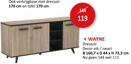 Aanbieding: Wayne Dressoir Decor eik / zwart