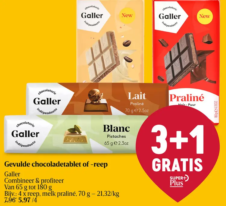 Aanbieding: Gevulde chocoladetablet of -reep