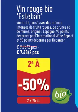 Offre: Esteban Vin rouge bio 'Esteban'