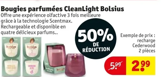 Offre: Bougies parfumées CleanLight