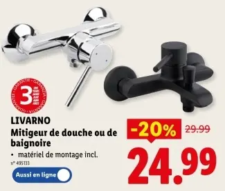Offre: Mitigeur de douche ou de baignoire