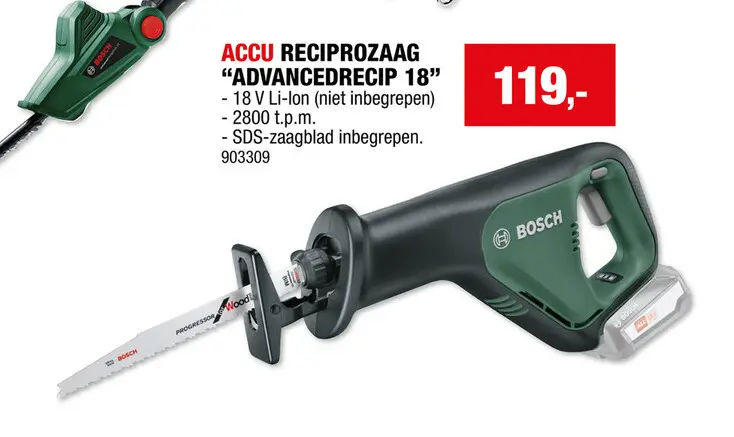 Promotie: Accu reciprozaag "advancedrecip 18"