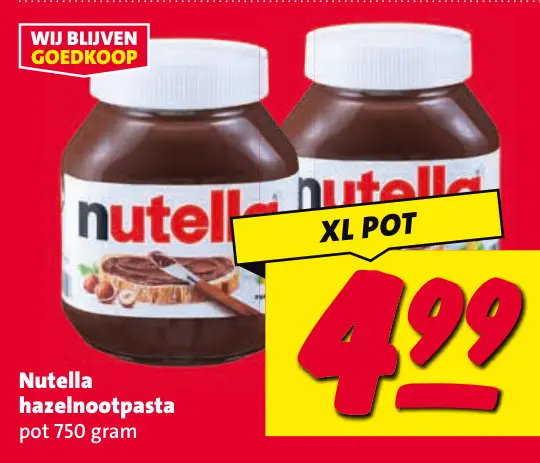 Aanbieding: Nutella hazelnootpasta