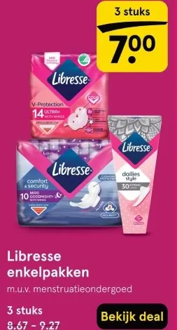 Aanbieding: Libresse enkelpakken 