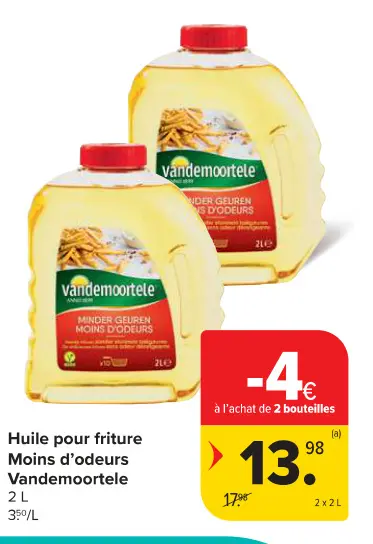 Offre: Huile pour friture Moins d'odeurs