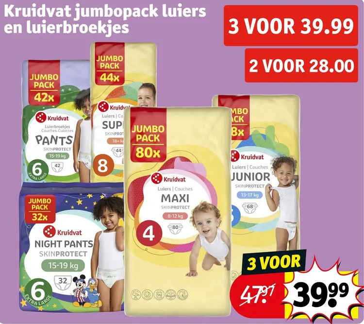 Promotie: Jumbopack luiers en luierbroekjes