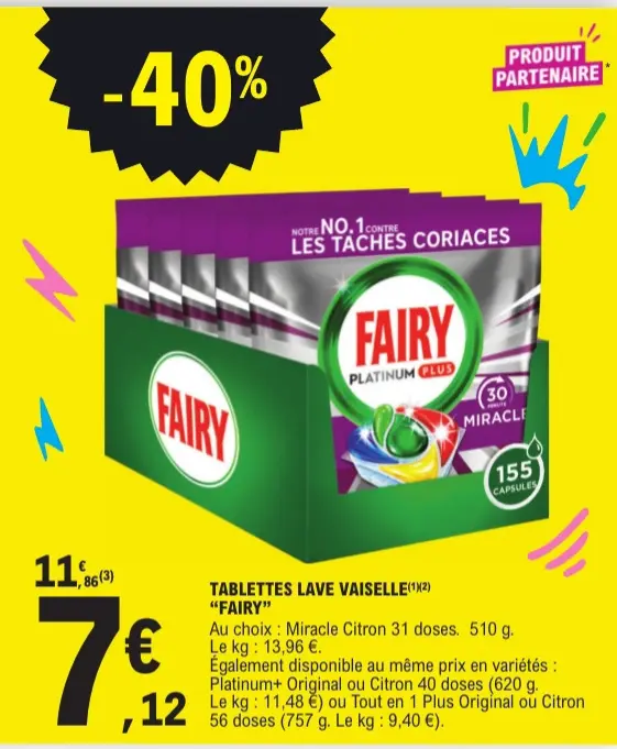Offre: Tablettes lave vaisselle