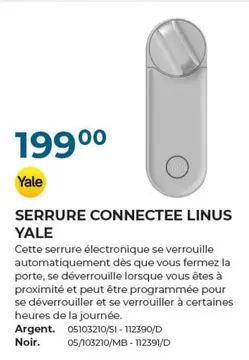 Offre: SERRURE CONNECTEE LINUS