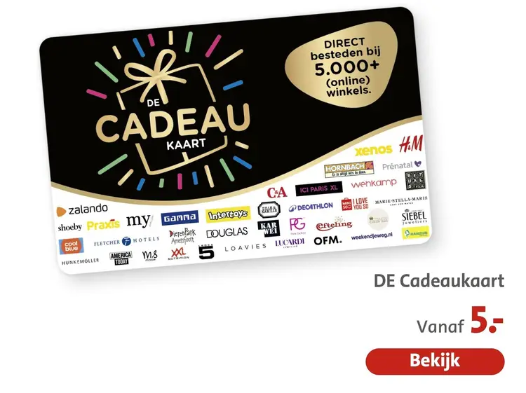 Aanbieding: DE Cadeaukaart