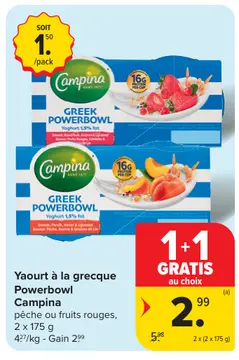 Offre: Yaourt à la grecque Powerbowl