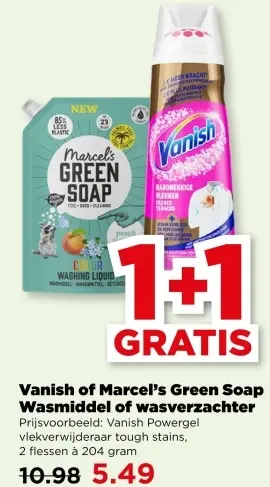 Aanbieding: Vanish or Marcel's Green Soap Wasmiddel or wasverzachter